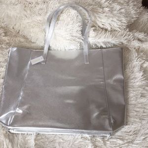 Silver Clinique bag